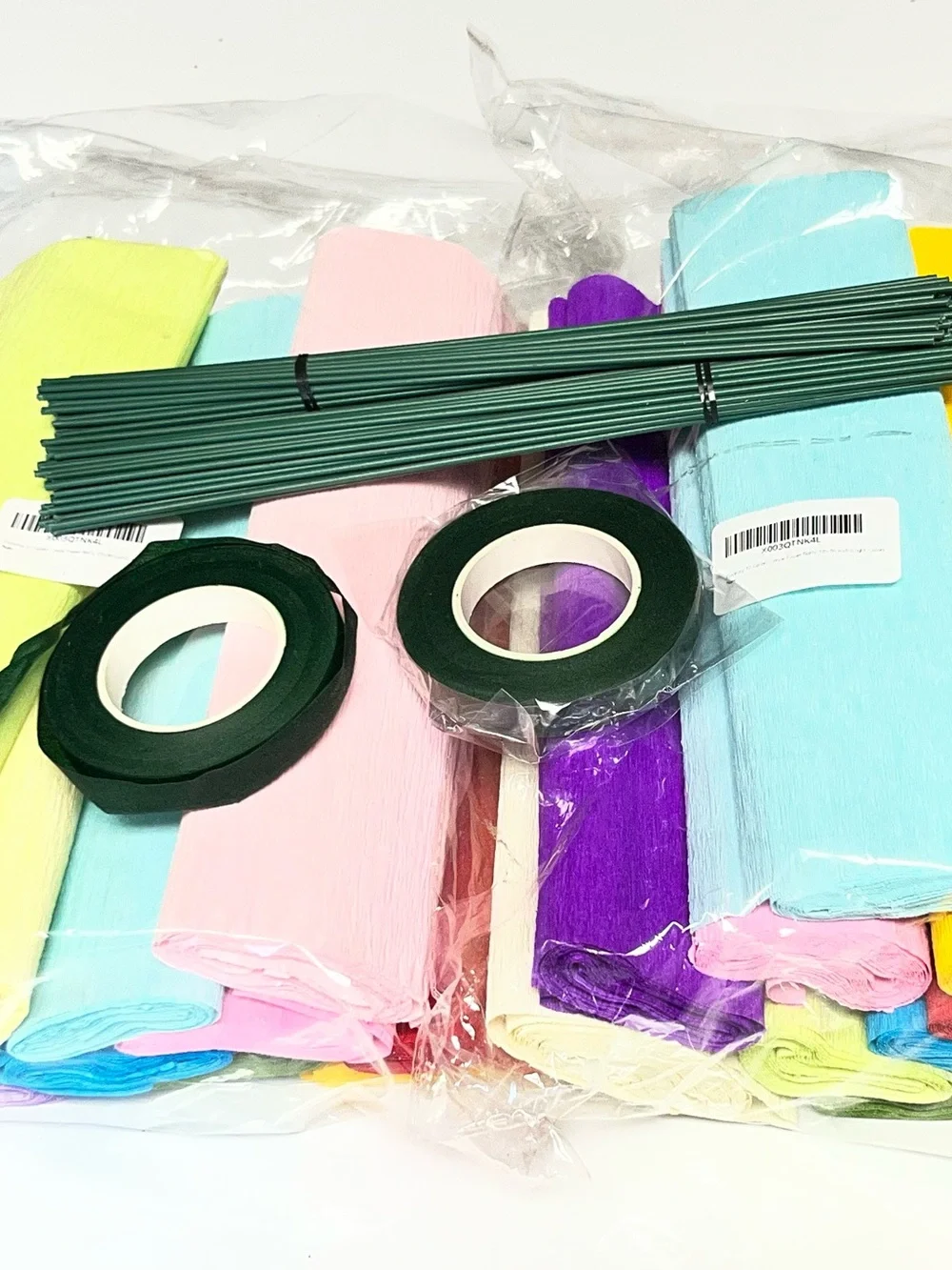 5/25 Crepe Paper Craft Rolls Floral Wire Tape Assorted Colors